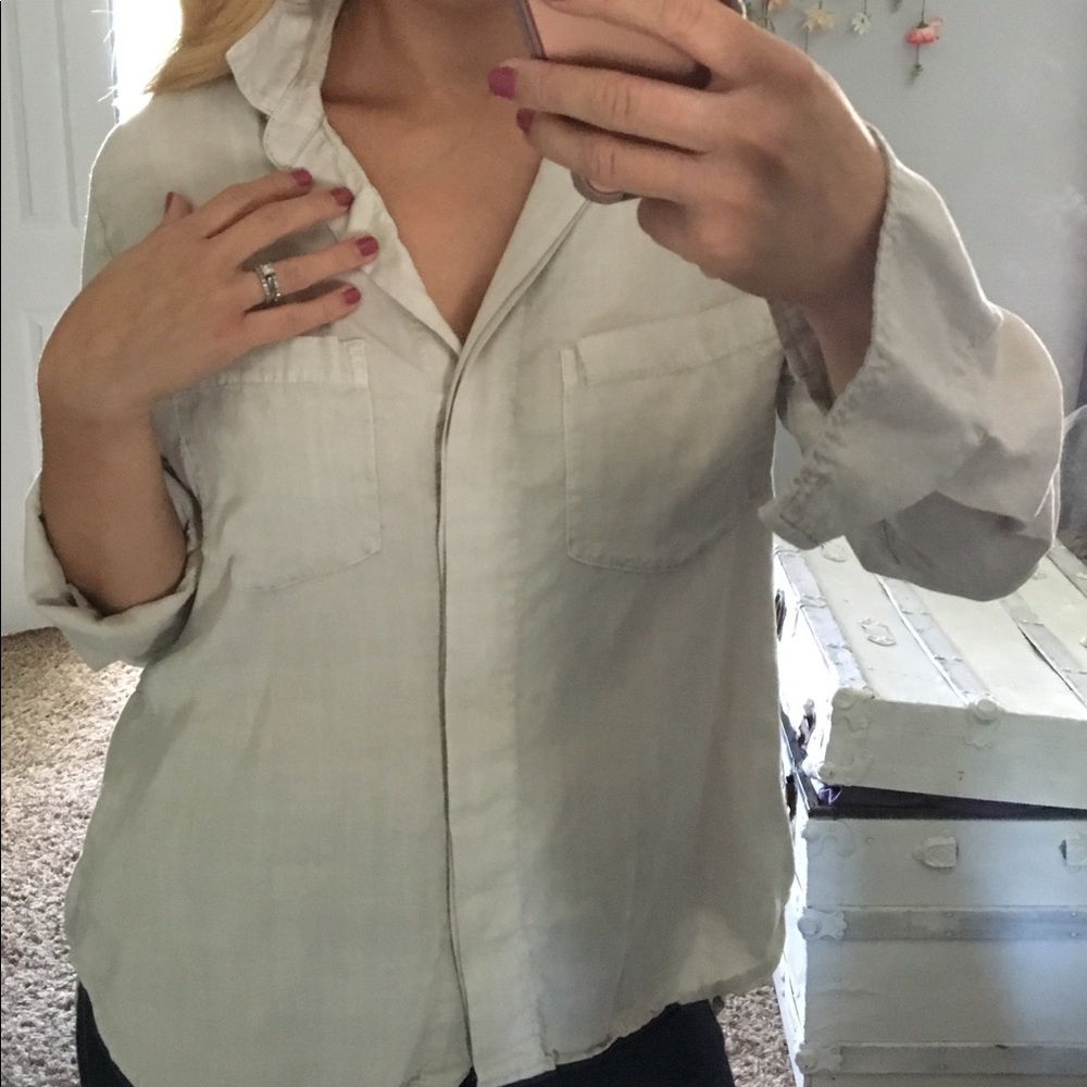 Anthropologie Cloth & Stone Tencel Button Up Shirt